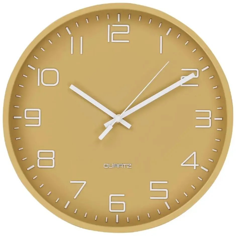 Nest of Nora Wandklok stil uurwerk 30 cm - Ocher