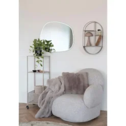 Nest of Nora Wandplank ovaal staal 35x15x60 cm - Grijs