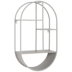 Nest of Nora Wandplank ovaal staal 35x15x60 cm - Grijs