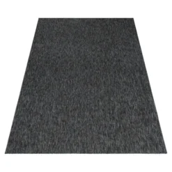 Nizza Effen Vloerkleed Laagpolig Uni Antraciet - 160x230 CM