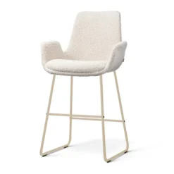 Nolon Nino-Eef barkruk bouclé beige - beige onderstel - 65 cm