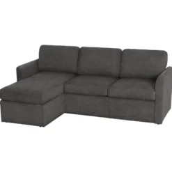 Nordhus-Slaapbank 3-zitter met opbergruimte omkeerbare chaise stof antraciet