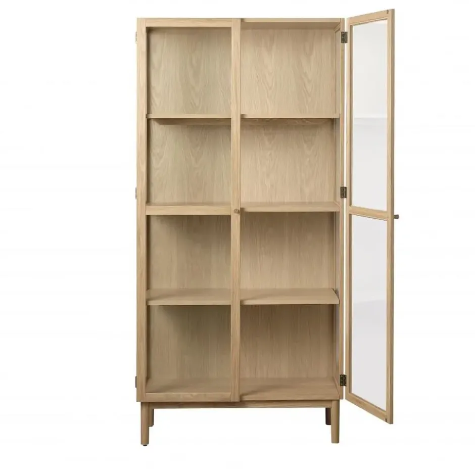 Nordic Home - Alrik eiken vitrinekast - 190 cm - naturel