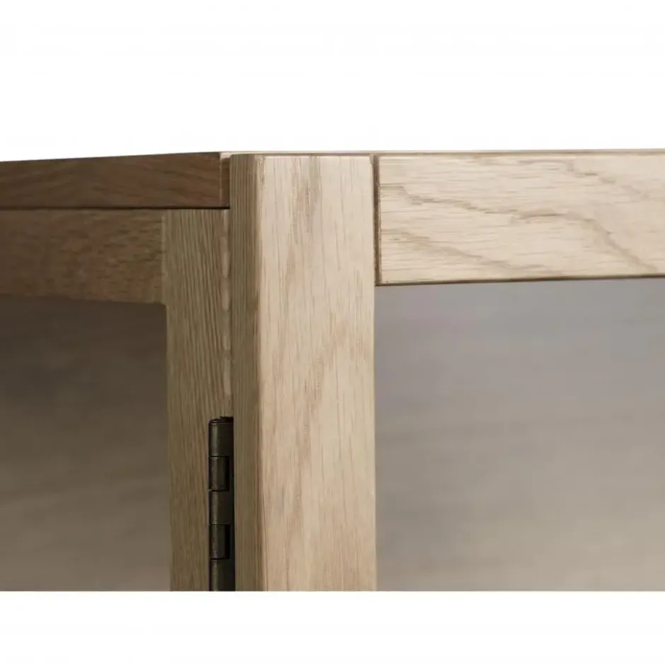 Nordic Home - Alrik eiken vitrinekast - 190 cm - naturel
