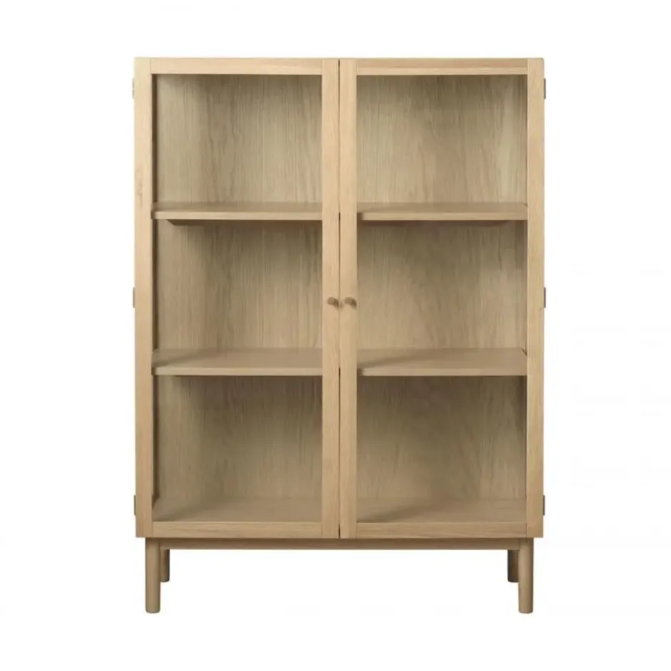 Nordic Home - Alrik eiken vitrinekast - 140 cm - naturel