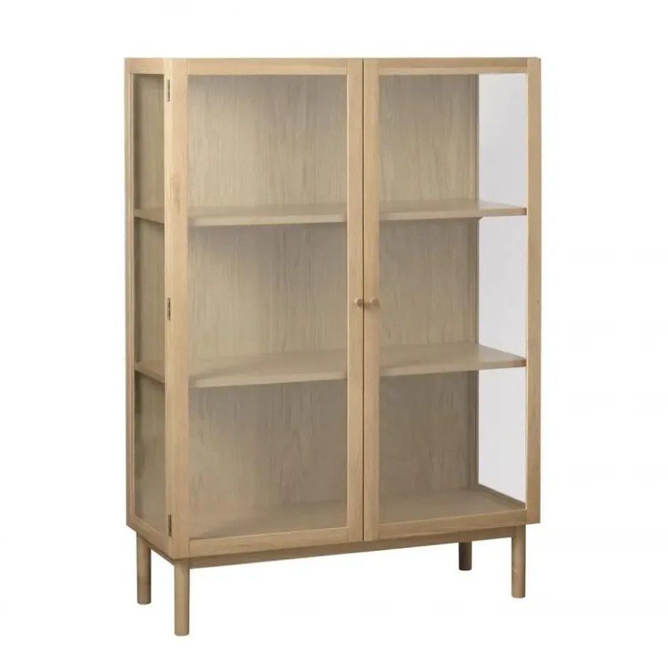 Nordic Home - Alrik eiken vitrinekast - 140 cm - naturel