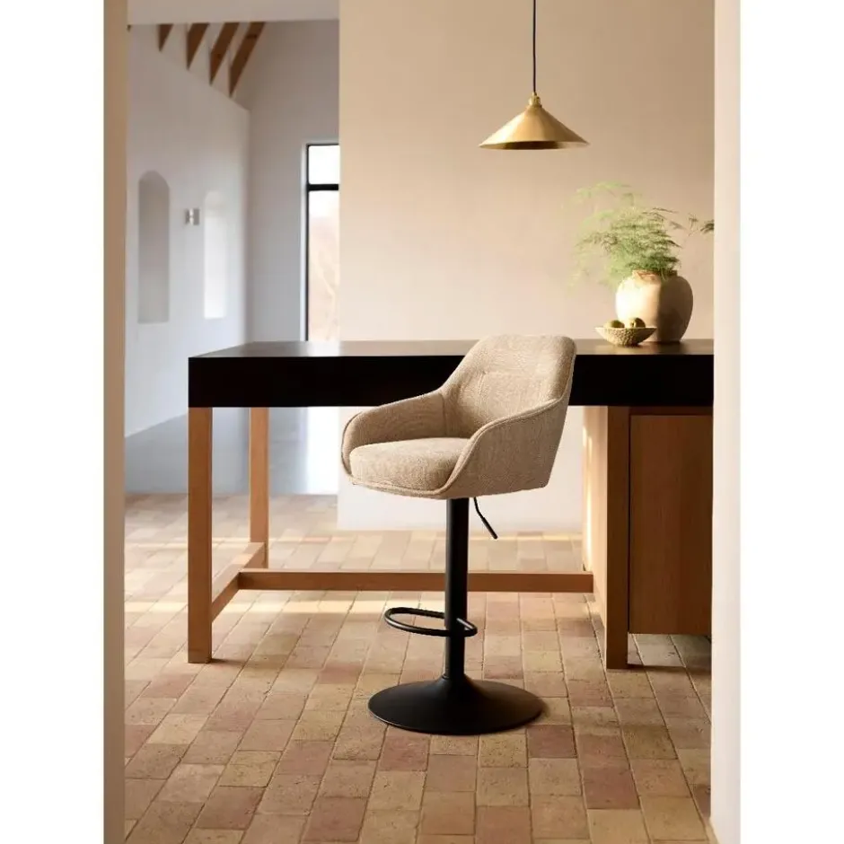 Nordic Home - Ellis verstelbare barstoel stof - beige