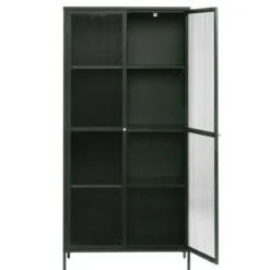Nordic Home - Olan glazen vitrinekast - 190 cm - groen