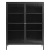 Nordic Home - Olan glazen vitrinekast - 140 cm - zwart