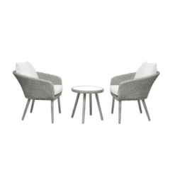 Nordic Home - Seth bistro set wicker - grijs/hout