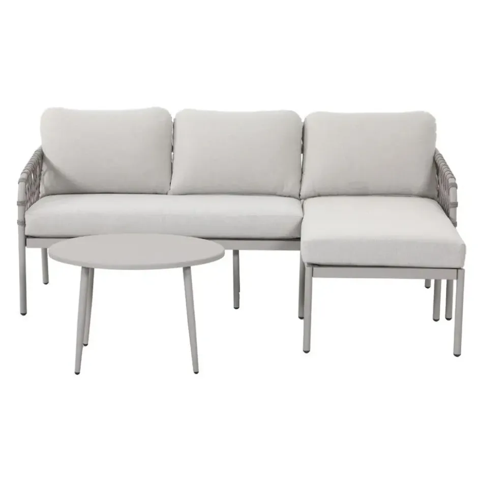 Novi Bente loungeset 3-delig chaise longue - zand