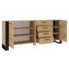 NUKA K dressoir 197 cm 4 lades zwart artisan eiken