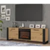 NUKA TV meubel ladekast 180 cm eiken artisan met elektrische haard