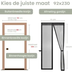 O'DADDY Deurgordijn Deluxe FIBER - Magnetisch Vliegengordijn 92x230 Zwart