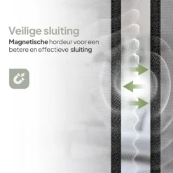 O'DADDY Deurgordijn Deluxe FIBER - Magnetisch Vliegengordijn 92x230 Zwart