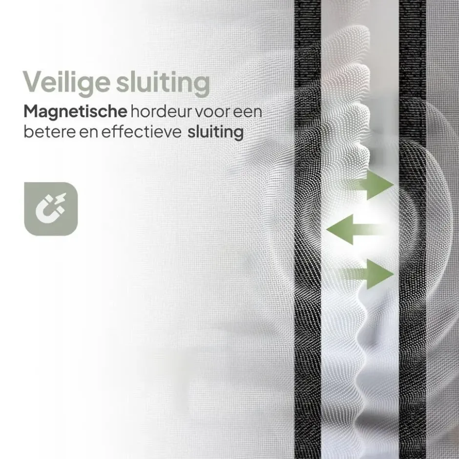 O'DADDY Deurgordijn Deluxe FIBER - Magnetisch Vliegengordijn 92x230 Zwart