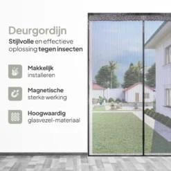 O'DADDY Deurgordijn Deluxe FIBER - Magnetisch Vliegengordijn 184x230 Zwart
