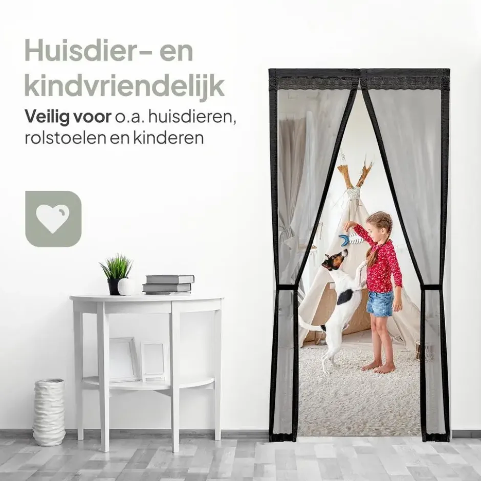 O'DADDY Deurgordijn Deluxe FIBER - Magnetisch Vliegengordijn 184x230 Zwart