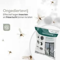 O'DADDY Deurgordijn Deluxe FIBER - Magnetisch Vliegengordijn 85x205 Zwart