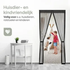 O'DADDY Deurgordijn Deluxe FIBER - Magnetisch Vliegengordijn 100x240 Zwart