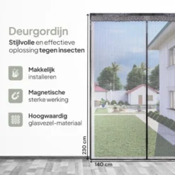 O'DADDY Deurgordijn Deluxe FIBER - Magnetisch Vliegengordijn 140x230 Zwart