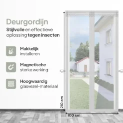 O'DADDY Deurgordijn Deluxe FIBER 100x210 - Magnetisch Vliegengordijn Wit