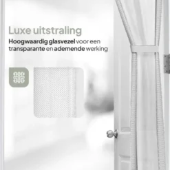 O'DADDY Deurgordijn Deluxe FIBER 150x260 - Magnetisch Vliegengordijn Wit