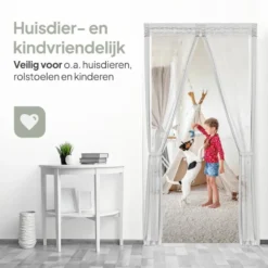 O'DADDY Deurgordijn Deluxe FIBER 184x230 - Magnetisch Vliegengordijn Wit