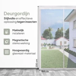 O'DADDY Deurgordijn Deluxe FIBER 184x230 - Magnetisch Vliegengordijn Wit