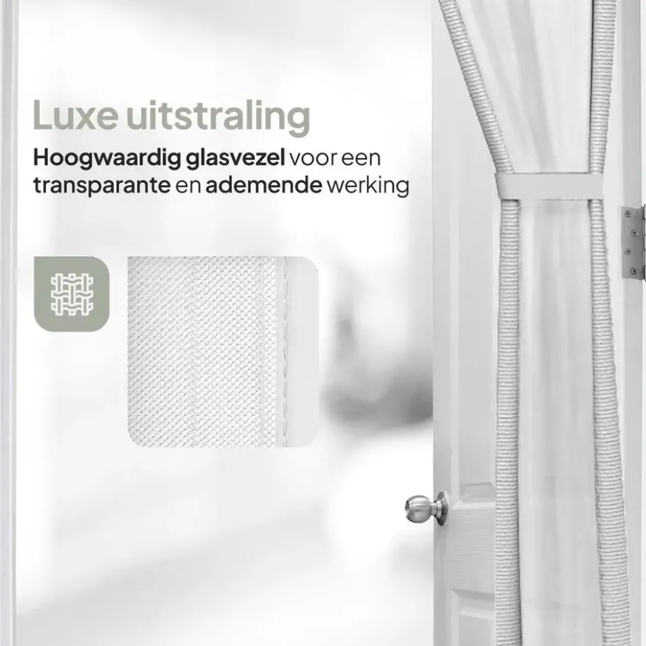 O'DADDY Deurgordijn Deluxe FIBER 184x230 - Magnetisch Vliegengordijn Wit