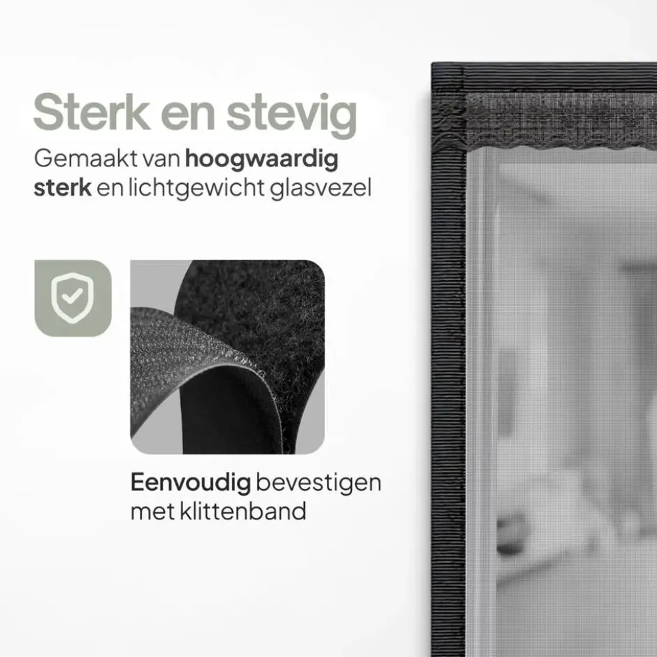 O'DADDY Deurgordijn Deluxe FIBER - Magnetisch Vliegengordijn 140x260 Zwart