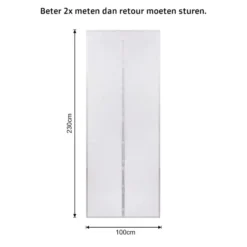 O’DADDY Deurgordijn – Magnetisch Vliegengordijn - 100x230cm – hor Wit