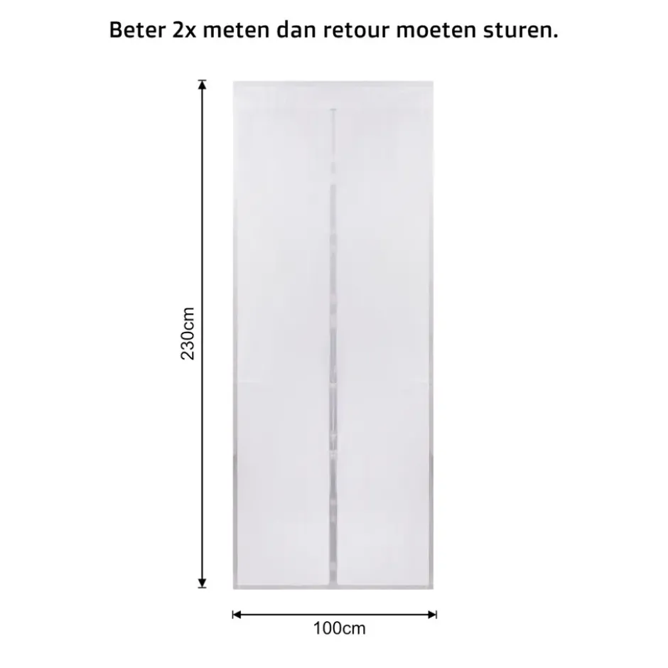 O’DADDY Deurgordijn – Magnetisch Vliegengordijn - 100x230cm – hor Wit