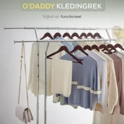 O'DADDY Kledingrek - Dubbele Stang - Uitschuifbaar & Verstelbaar - 110 kg