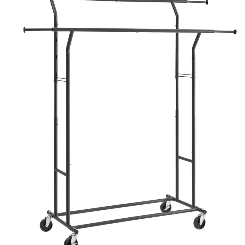 O'DADDY Kledingrek op Wieltjes - Zwart - Dubbele Stang - 110kg Belastbaar