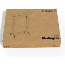 O'DADDY Verstelbaar Kledingrek op Wieltjes - Metaal - Goud - Tot 110 kg