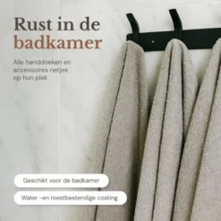 O'DADDY wandkapstok – 12 haken – zelfklevend – aluminium zwart