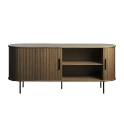 Olivine Lenn Dressoir Gerookt Eiken - Hout - Schuifdeuren - B 180 cm