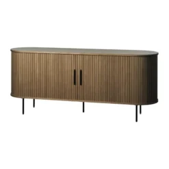 Olivine Lenn Dressoir Gerookt Eiken - Hout - Schuifdeuren - B 180 cm