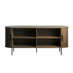 Olivine Lenn Dressoir Gerookt Eiken - Hout - Schuifdeuren - B 180 cm