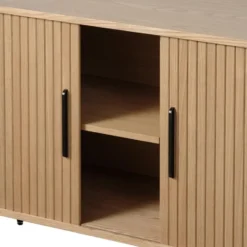 Olivine Lenn Dressoir Ovaal Naturel - Hout - Schuifdeuren - B 180 cm