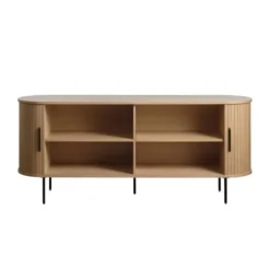 Olivine Lenn Dressoir Ovaal Naturel - Hout - Schuifdeuren - B 180 cm