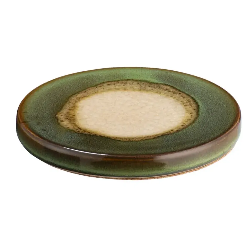 Onderzetter glazuur - bruin keramiek - Ø11 cm