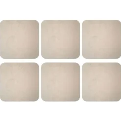 Onderzetter 6 stuks 10x10 cm Japandi - Beige - Modern