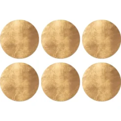 Onderzetter 6 stuks 10x10 cm Lichtval op een gouden muur