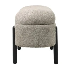 Opbergbank Stof Taupe - Met Opbergruimte - 108x41x48cm - Vieve