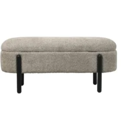 Opbergbank Stof Taupe - Met Opbergruimte - 108x41x48cm - Vieve
