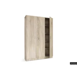 Opbergkast Ray 120cm met 3 deuren en 4 legplanken - sonoma eik