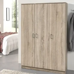 Opbergkast Ray 120cm met 3 deuren en 4 legplanken - sonoma eik