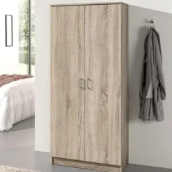 Opbergkast Ray 80cm met 2 deuren en 4 legplanken - sonoma eik